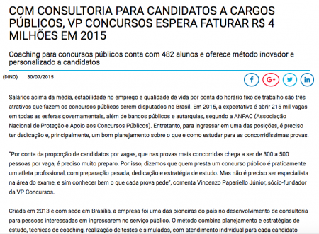 Com consultoria para candidatos a cargos públicos, VP Concursos espera faturar R$ 4 milhões em 2015