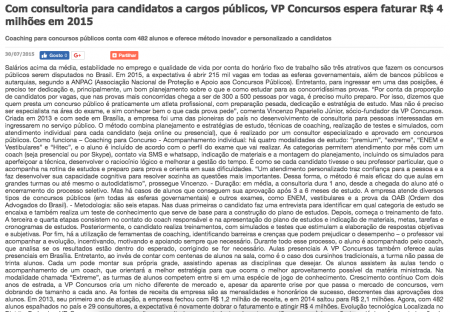 Com consultoria para candidatos a cargos públicos, VP Concursos espera faturar R$ 4 milhões em 2015
