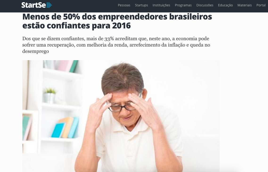 Menos de 50% dos empreendedores brasileiros estão confiantes para 2016